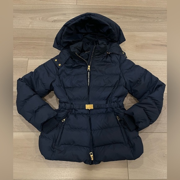 Tory Burch Embrace Ambition Down Navy Puffer Jacket Size S Small - Picture 1 of 9